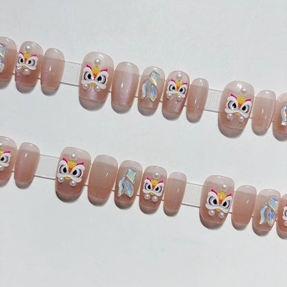 Designer Schmetterlings-Motiv Press-On Nagel Set Brehn