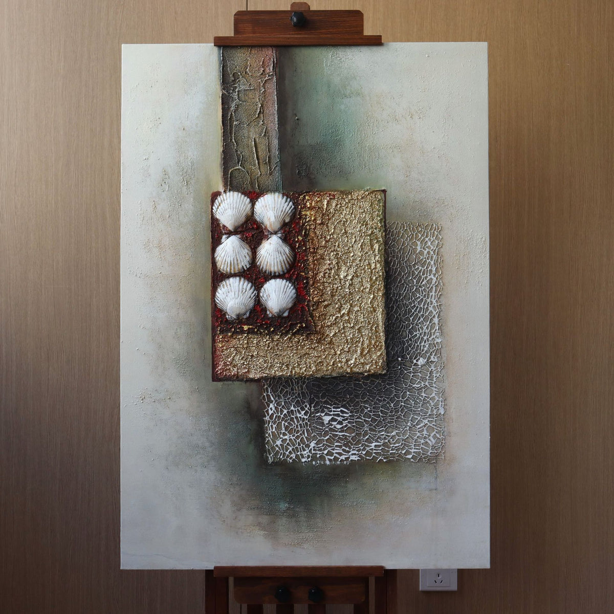 Texturiertes Mixed Media Wandkunst