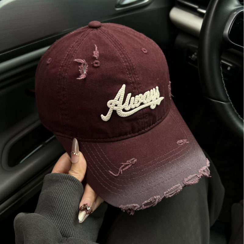 Damen Distressed Denim Stil Baseballmütze Brehn