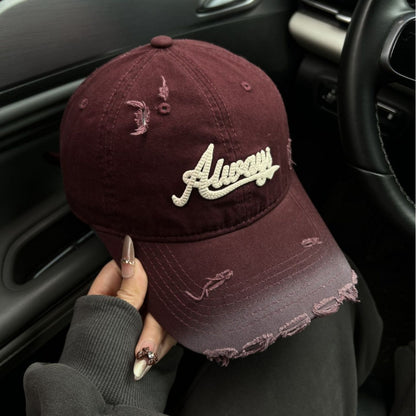 Damen Distressed Denim Stil Baseballmütze Brehn