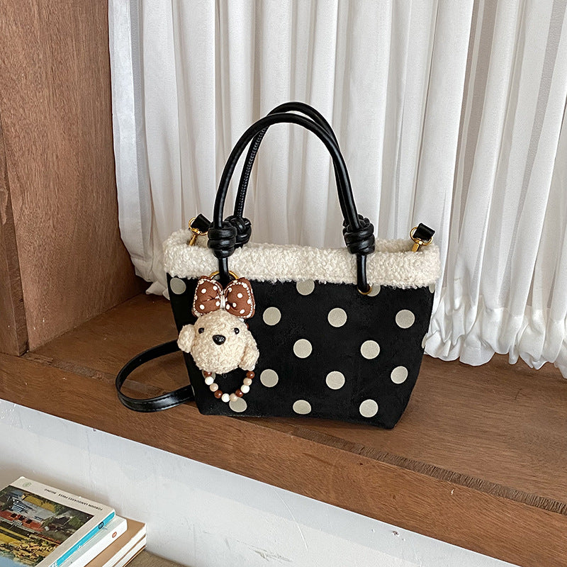 Punkte Plüsch Handtasche