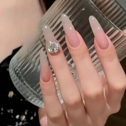 Elegante Ombre Lange Stiletto Drucknägel Brehn
