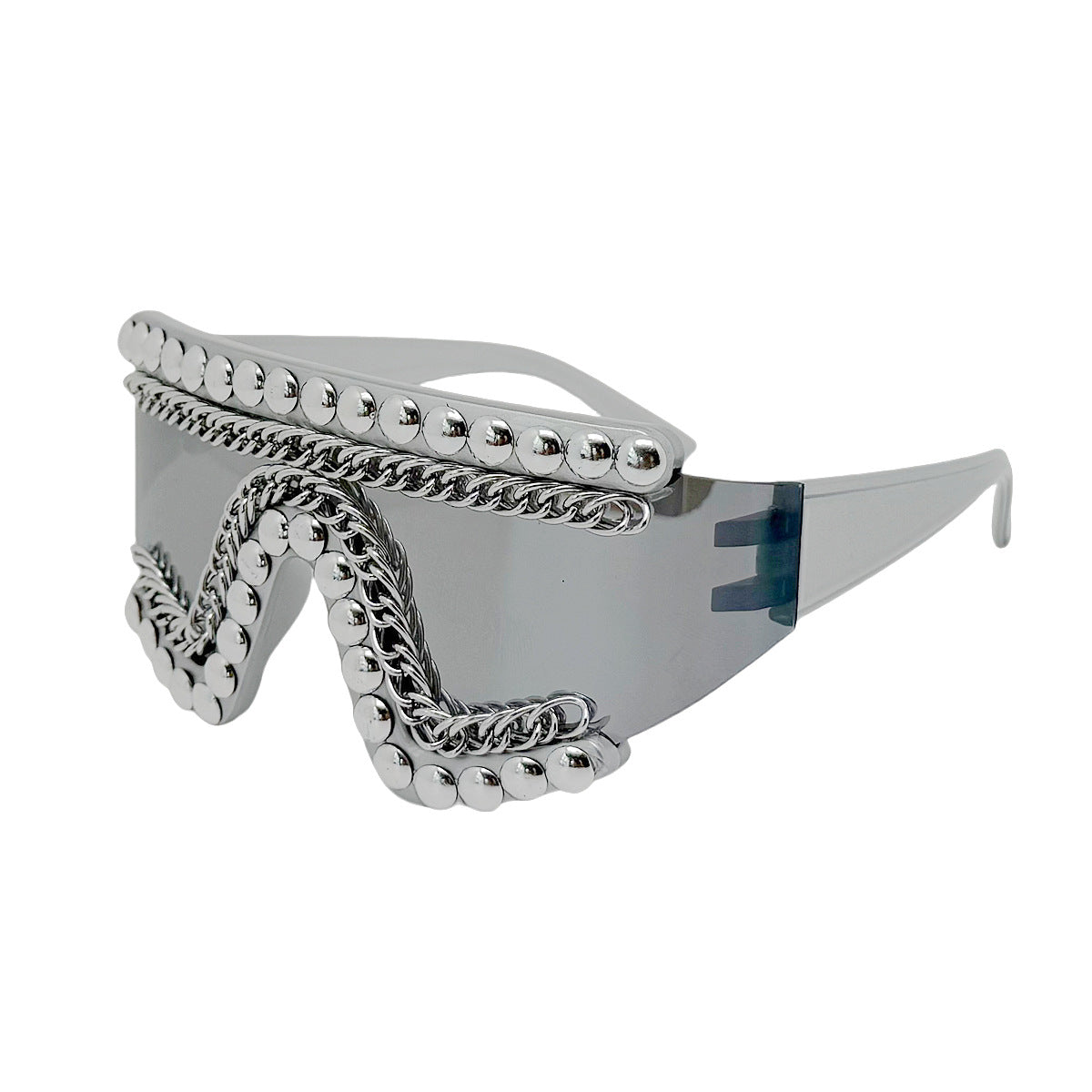 Damen Fashion-Sonnenbrille mit luxuriösem Kettenrahmen und schimmernden Akzenten Brehn