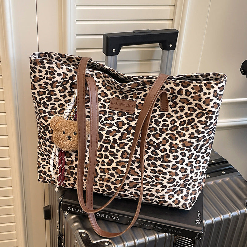 Leopardenmuster Canvas Einkaufstasche
