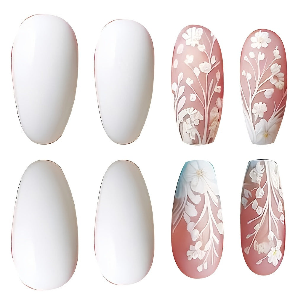 Elegante Blumen Kunst Press-On Nagel Set Brehn