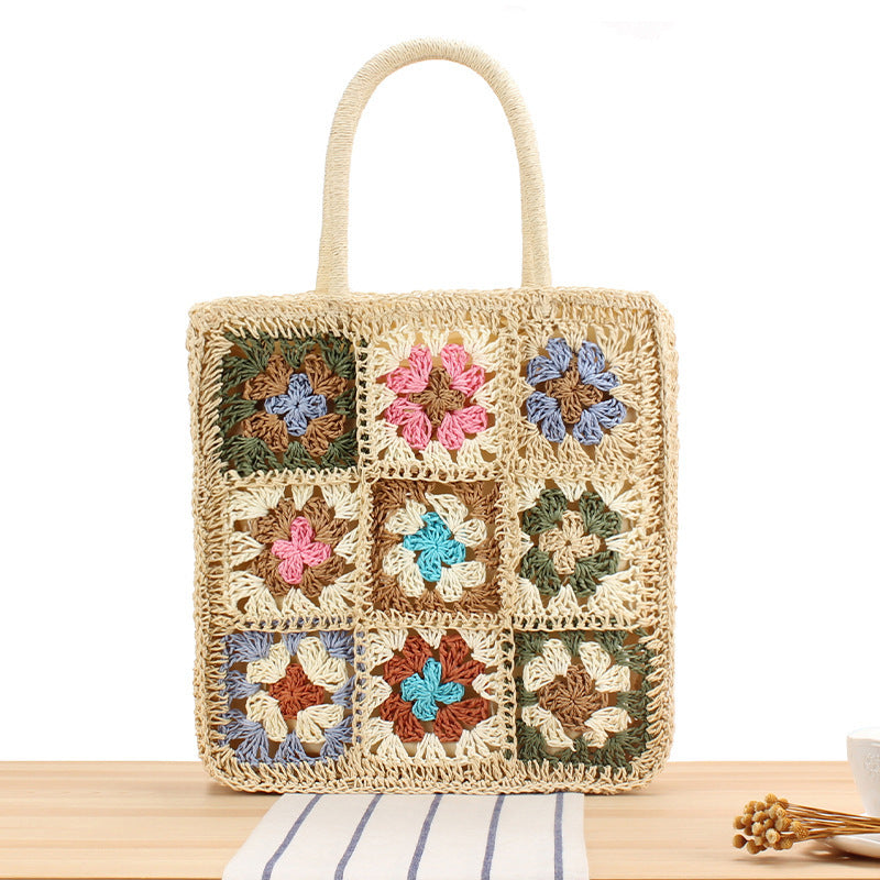 Handgeknüpfte Tragetasche mit Floralen Inspirationsdesign Brehn