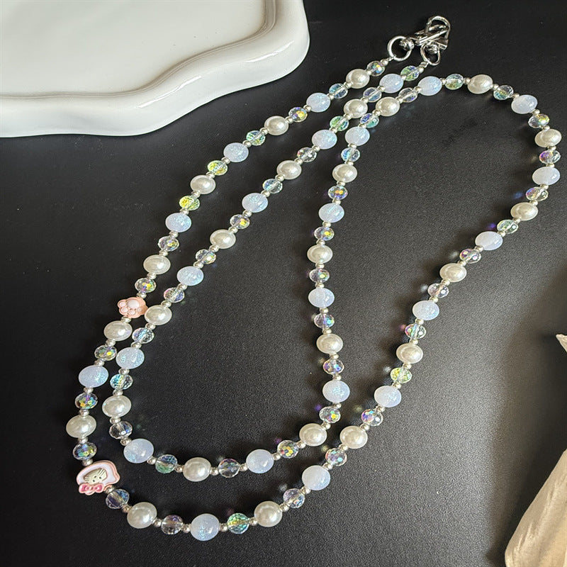 Elegante mehrschichtige Perlenkette Brehn