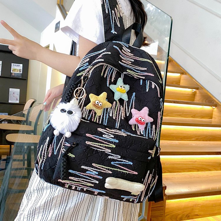Rucksack Aus Hochwertigem, Farbenfrohem Material mit Verspielten Applikationen Brehn