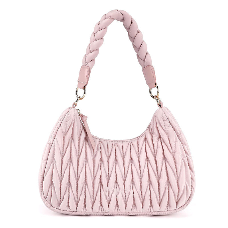Modische Schultertasche mit Geflochtenem Trageriemen Brehn