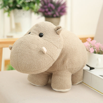 Plüsch-Hippo-Kuschel-Kissen mit gewichtetem Kern und ultra-weichem Mikrofleece-Bezug Brehn