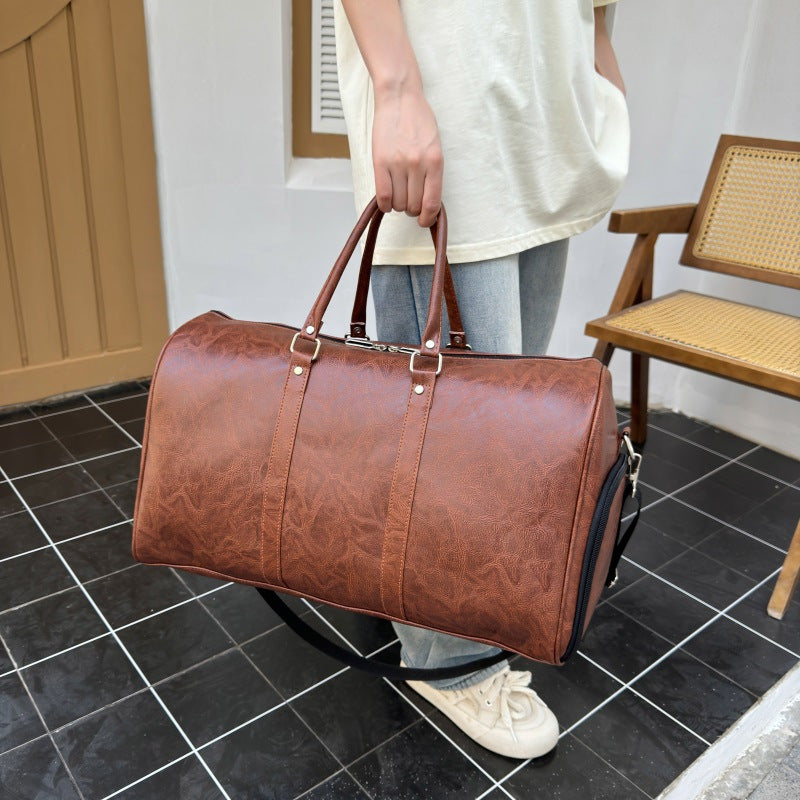 Vintage Leder Wochenend Reisetasche Brehn