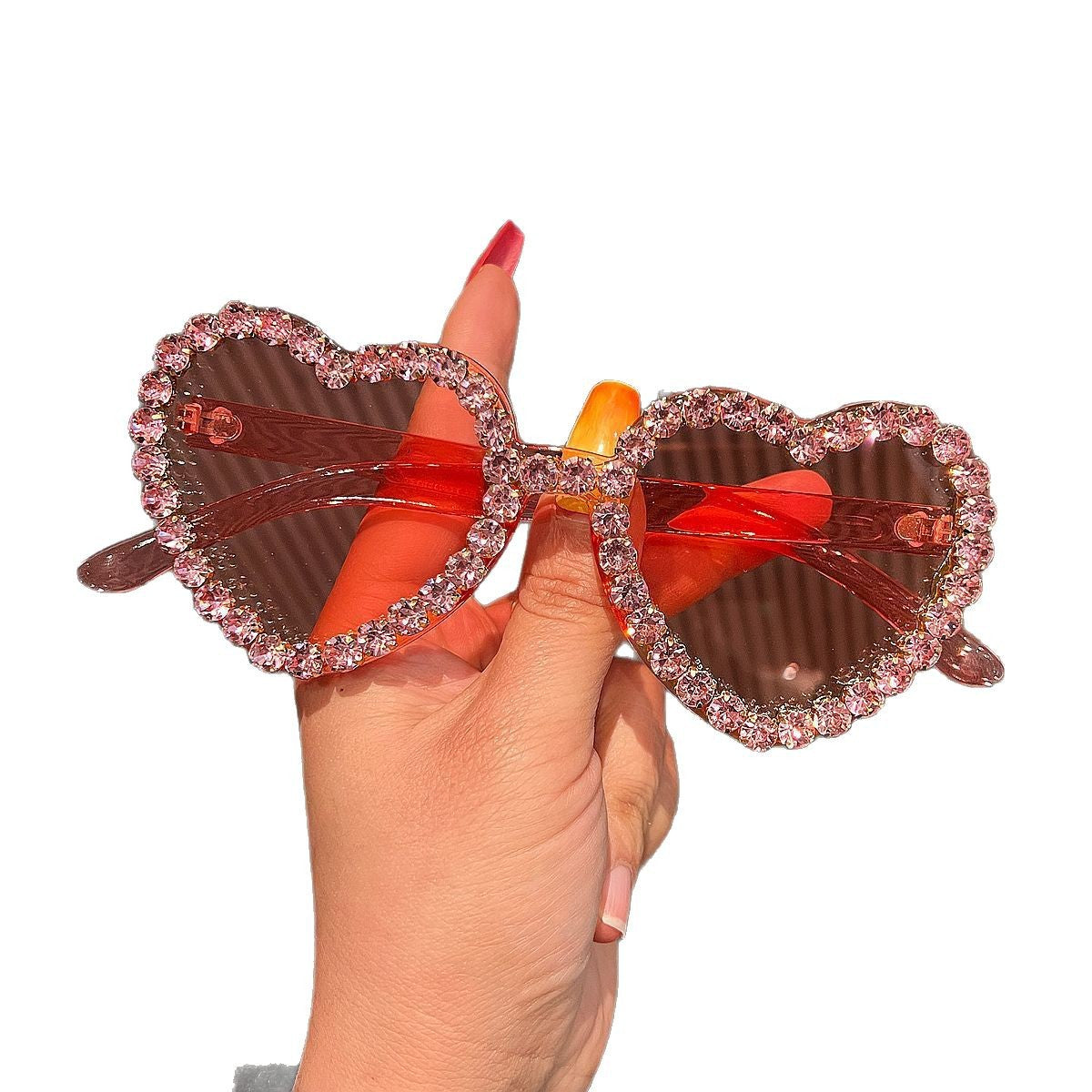 Damen Herzförmige Sonnenbrille mit Strassverzierung Brehn