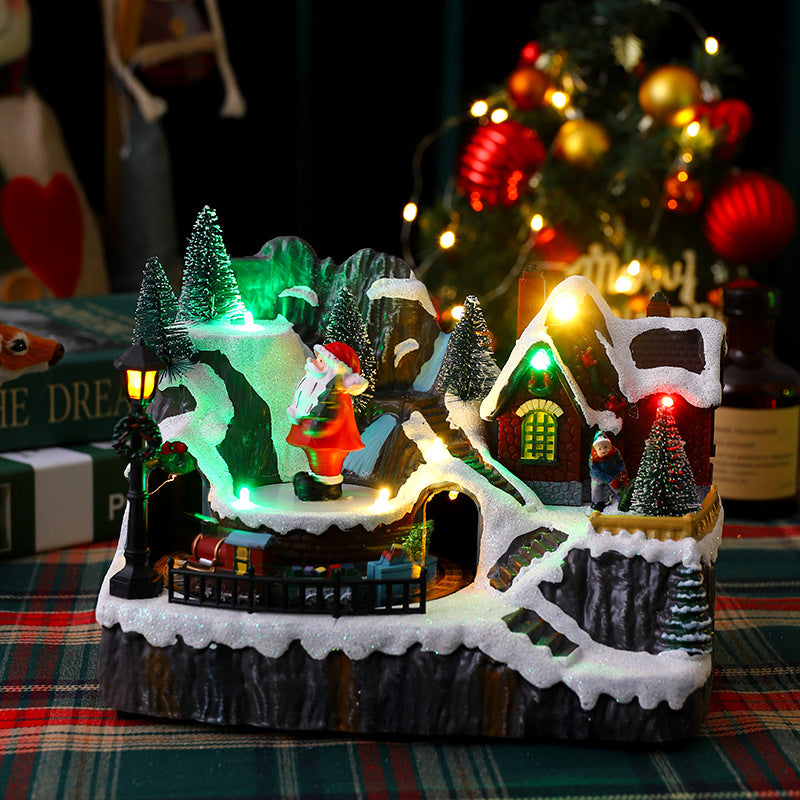 Weihnachtsdorf mit Lichtern Brehn