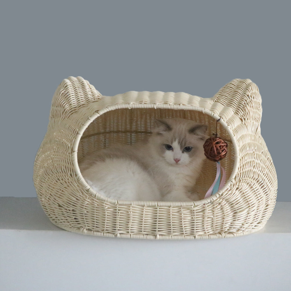 Gemütlicher Katzenkorb mit Ohrendesign Brehn