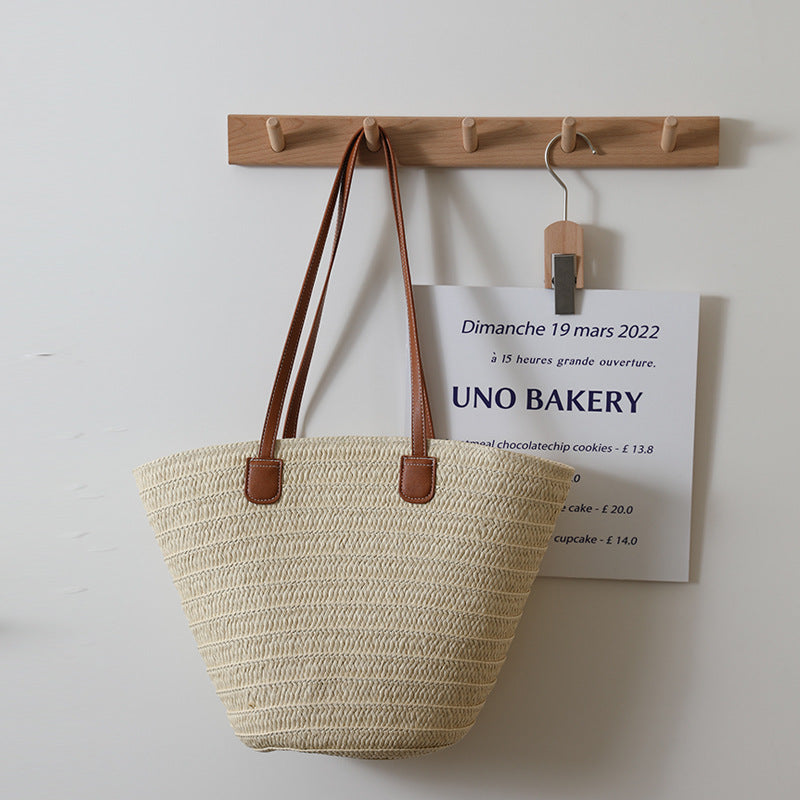 Damen Geräumige Strandtasche aus geflochtenem Naturmaterial Brehn