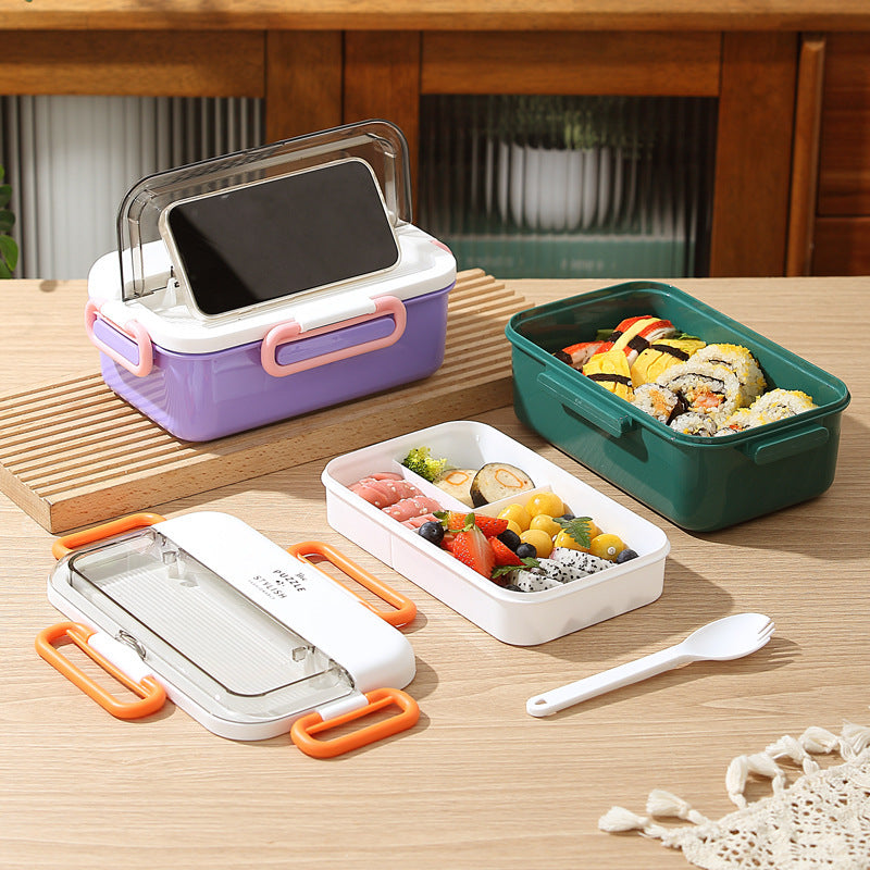 Mehrfach-Compartments Lunch Box mit integriertem Besteckset