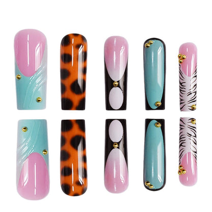 Künstlerische lange Acryl-Nagelverzierungen Brehn