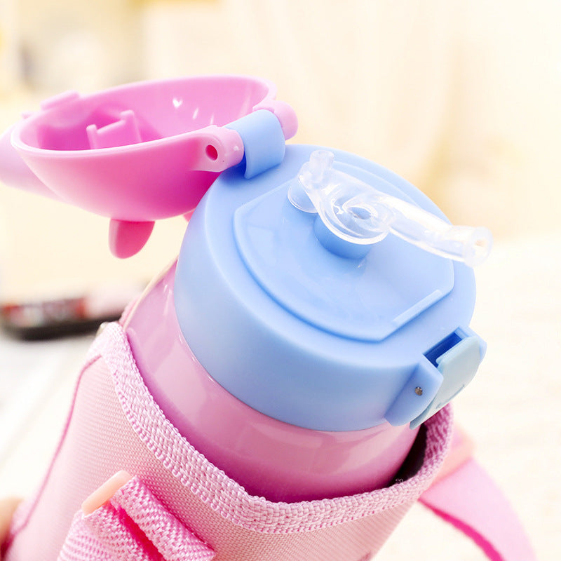 Damen Isolierte Trinkflasche mit verspieltem Hasenmotiv Brehn