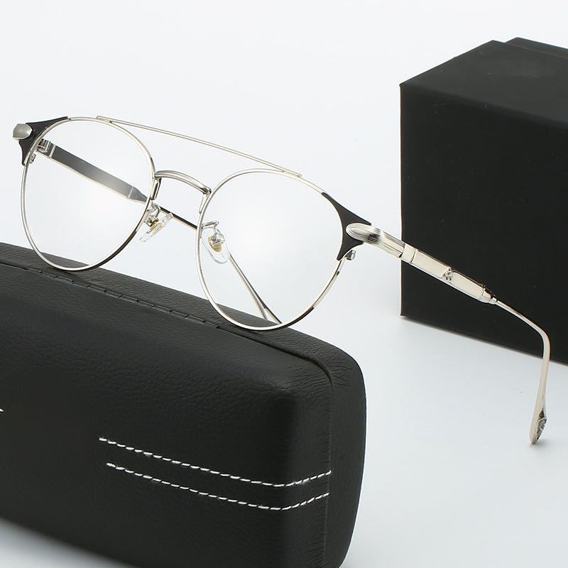 Damen runde Vintage-Sonnenbrille mit hochwertigem Metallrahmen und robustem Design Brehn