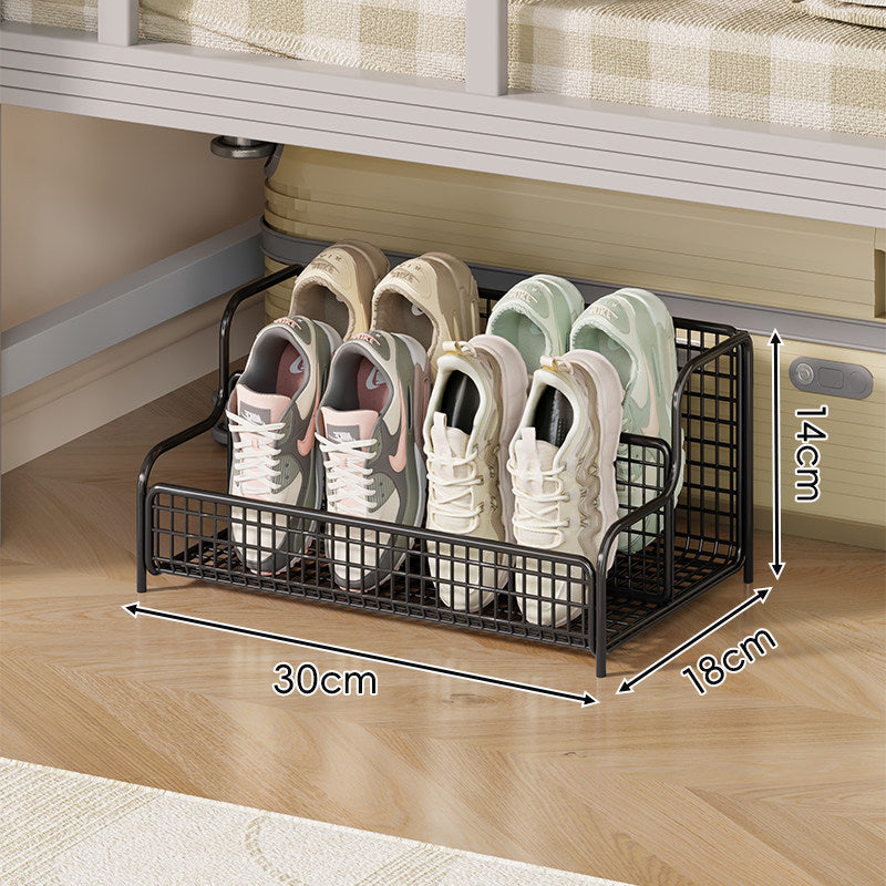 Kompakter drei-reihiger Low-Profile Draht-Schuh-Organizer-Regal