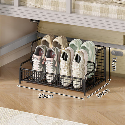 Kompakter drei-reihiger Low-Profile Draht-Schuh-Organizer-Regal