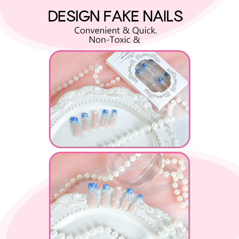 Kreatives Kunstnagelset mit eleganten Herz- und Farbverlaufsmustern Brehn
