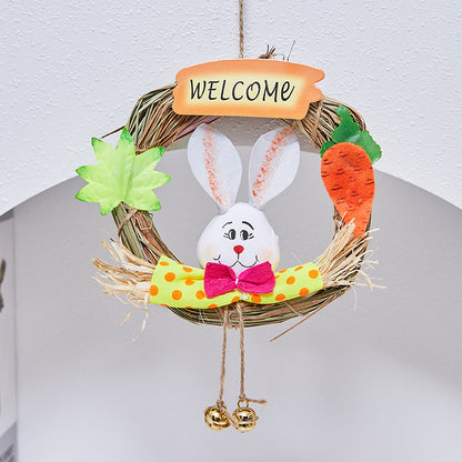 Dekorativer Bunny Willkommen Kranz
