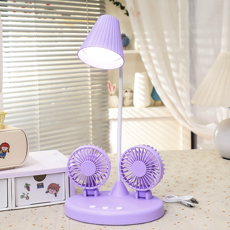 Multifunktionale Schreibtischlampe für Damen mit zwei integrierten Ventilatoren Brehn