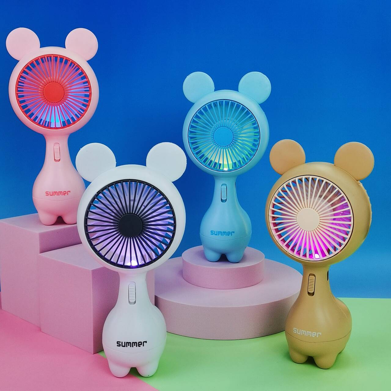Damen Tragbarer Mini-Ventilator mit niedlichem Hasen-Design Brehn