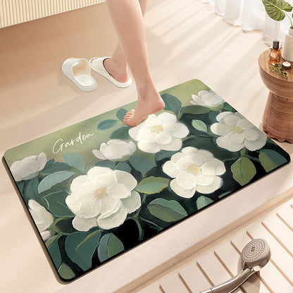 Florale inspirierende Badematte