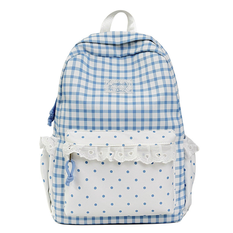 Stylische Gingham-Print Freizeit Rucksack Brehn