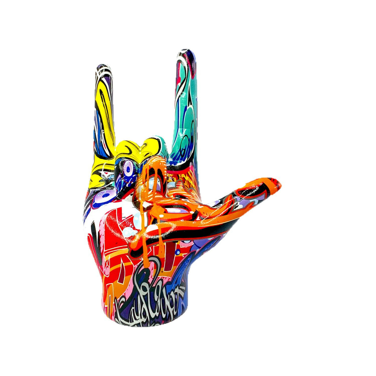 Bunte Hand-Skulptur Brehn
