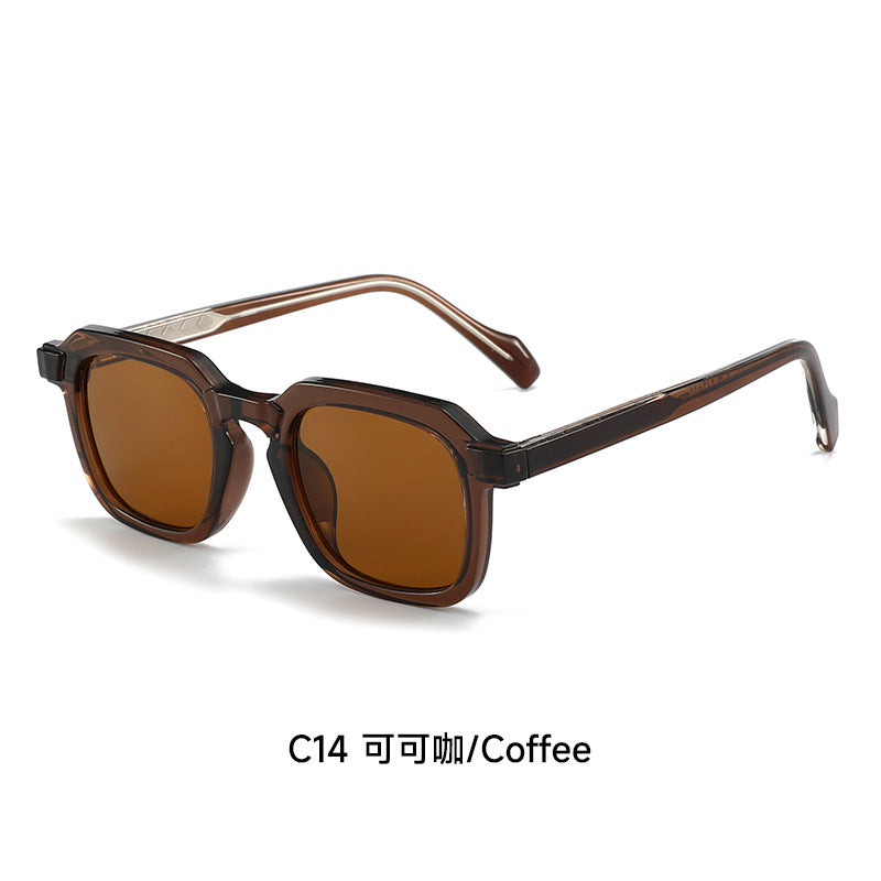 Damen moderne, geometrische Sonnenbrille mit stilvollem, robustem Rahmen Brehn