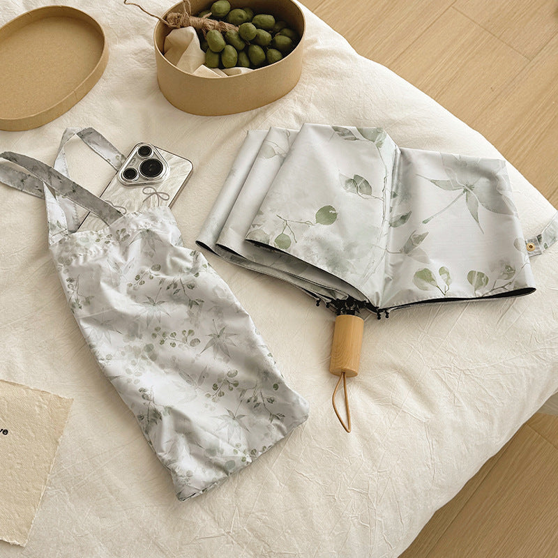 Damen Faltbarer Regenschirm mit elegantem botanischem Muster Brehn