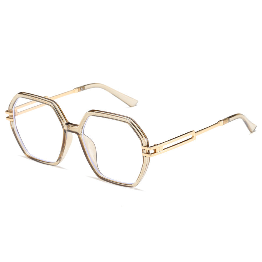Damen modische Sonnenbrille im avantgardistischen Hexagon-Design Brehn