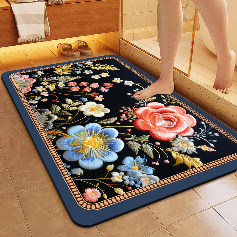 Floral gemusterte weiche Badmatte Brehn