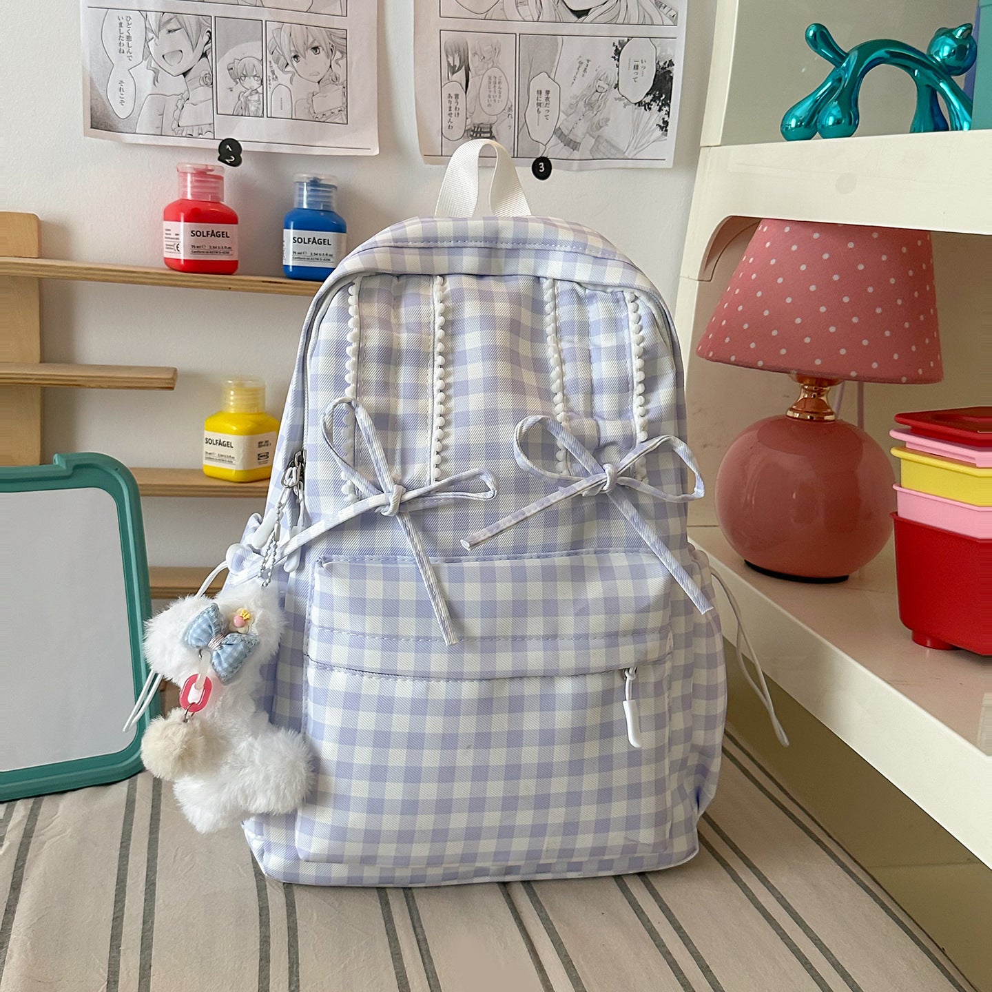Lässiger karierten Schulrucksack