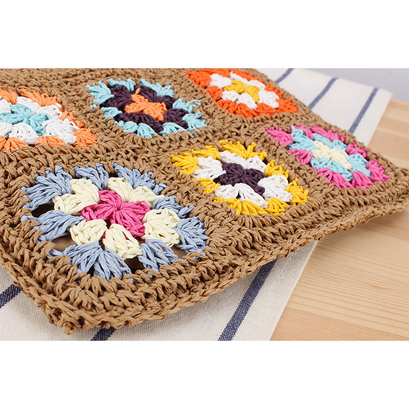 Handgeknüpfte Umhängetasche mit Buntem Blumenmuster Brehn