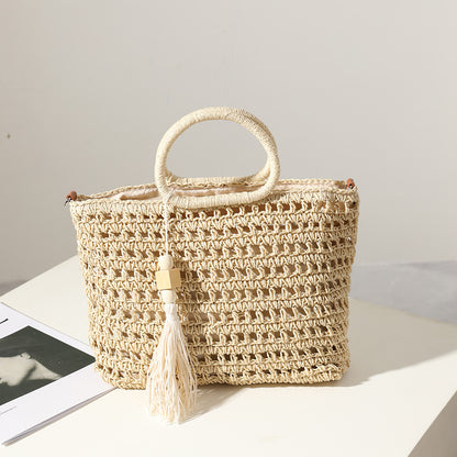 Handtasche Aus Gehäkeltem Naturmaterial Brehn