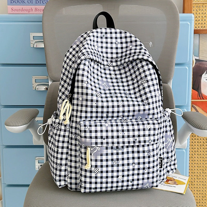 Stylische karierte Druck Rucksack Brehn