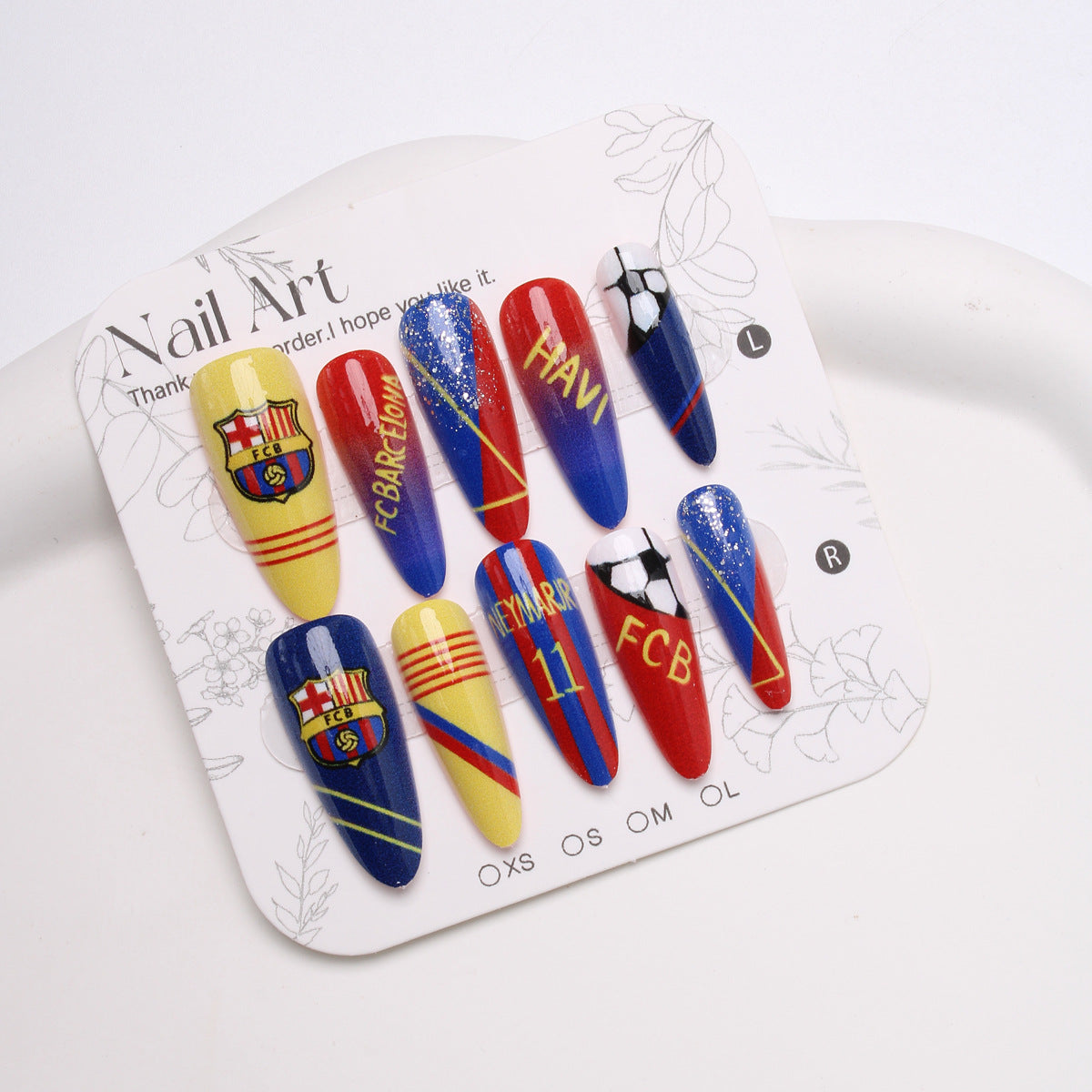 Sports-Themed Stiletto Presse-Nägel Brehn