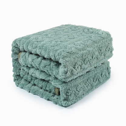 Damen gemusterte Kuscheldecke aus weichem Bouclé Brehn