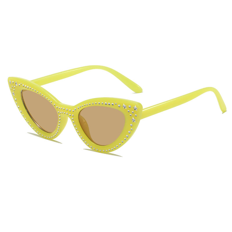 Glamouröse mit Strass verziertes Katzenaugen-Sonnenbrille Brehn