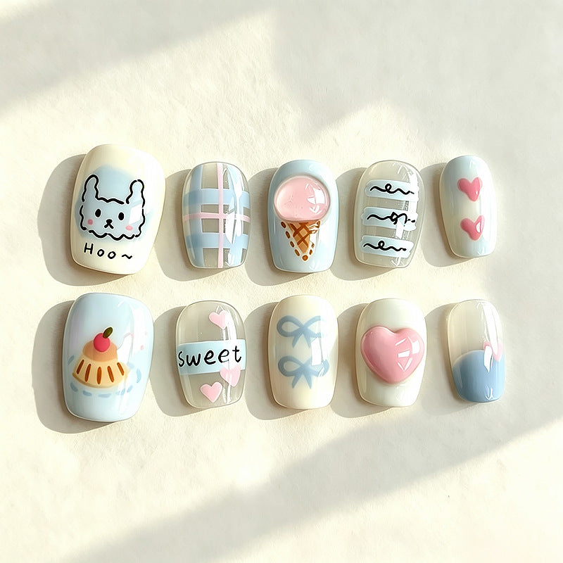 Kreatives thematisches Press-On-Nagelset Brehn