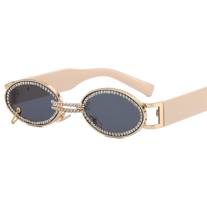 Damen extravagante modische Sonnenbrille mit strassbesetztem Rahmen Brehn