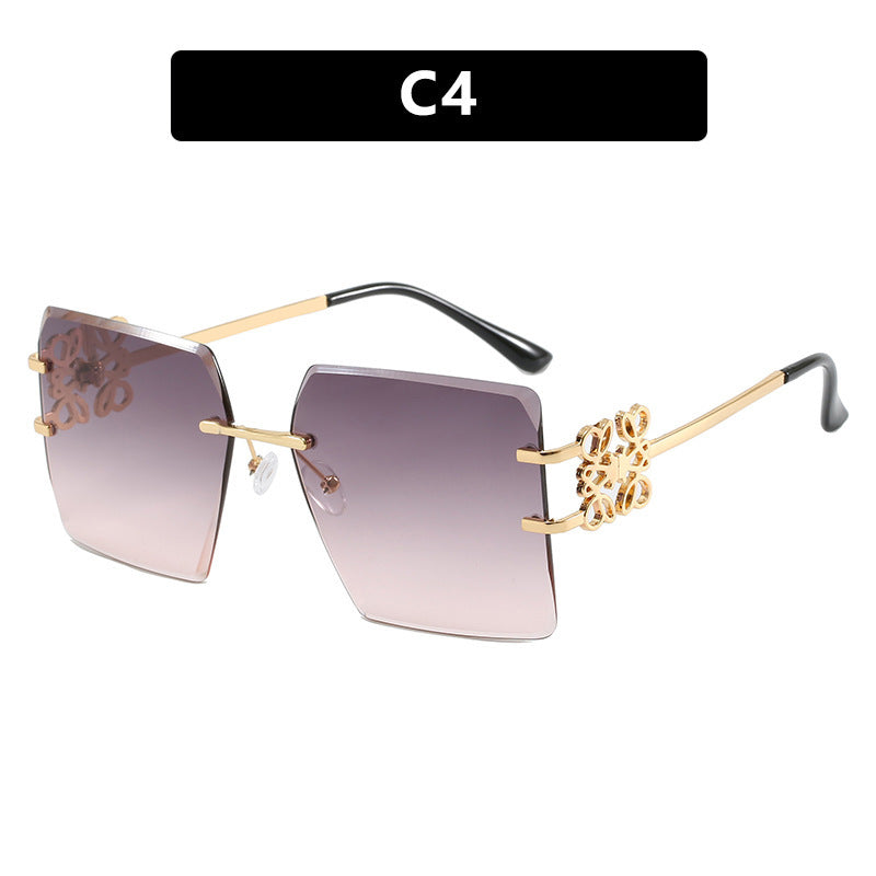 Damen Designer-Sonnenbrille mit auffälligem geometrischem Rahmen Brehn