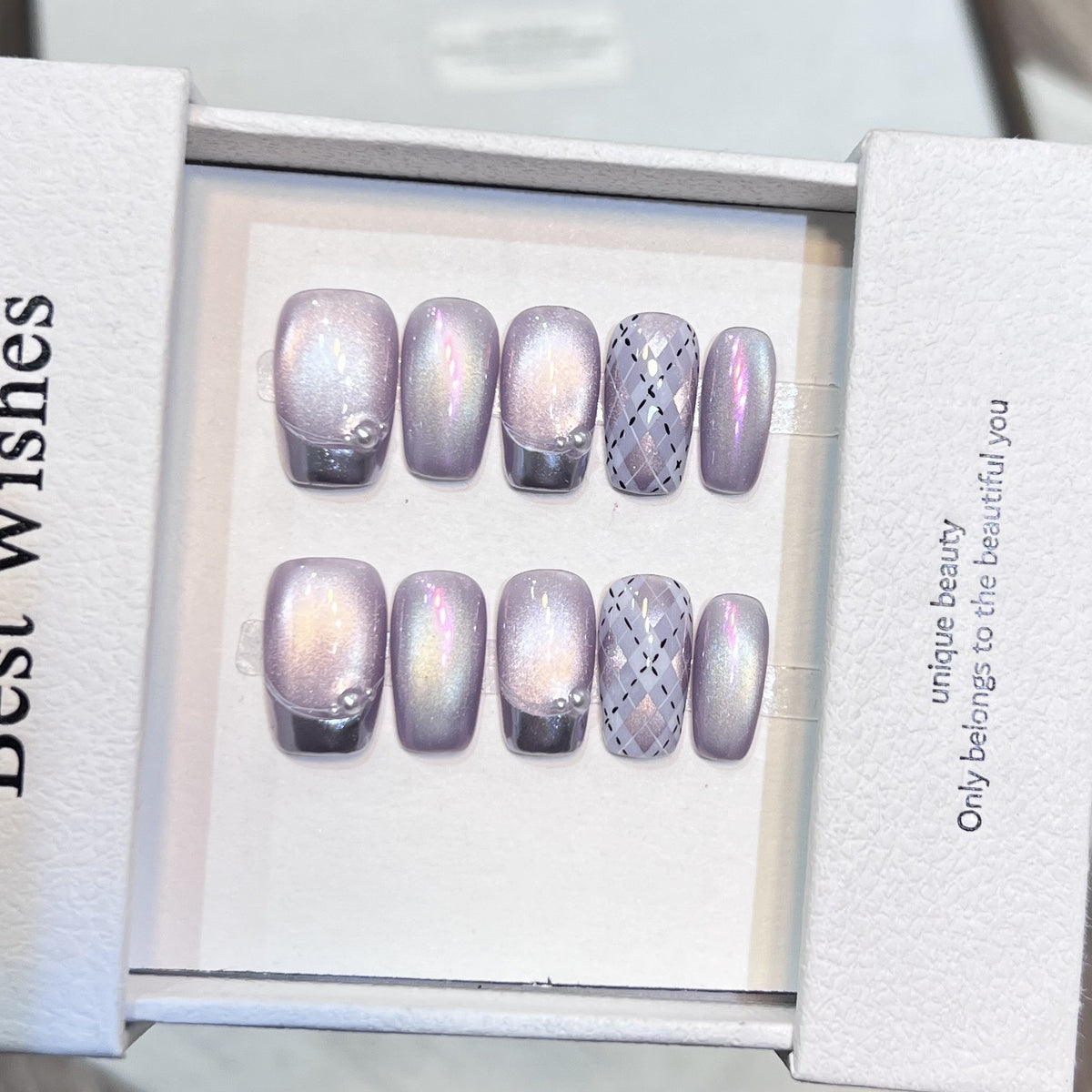 Elegantes Press-On Nagelkunst-Set mit schimmerndem Finish Brehn