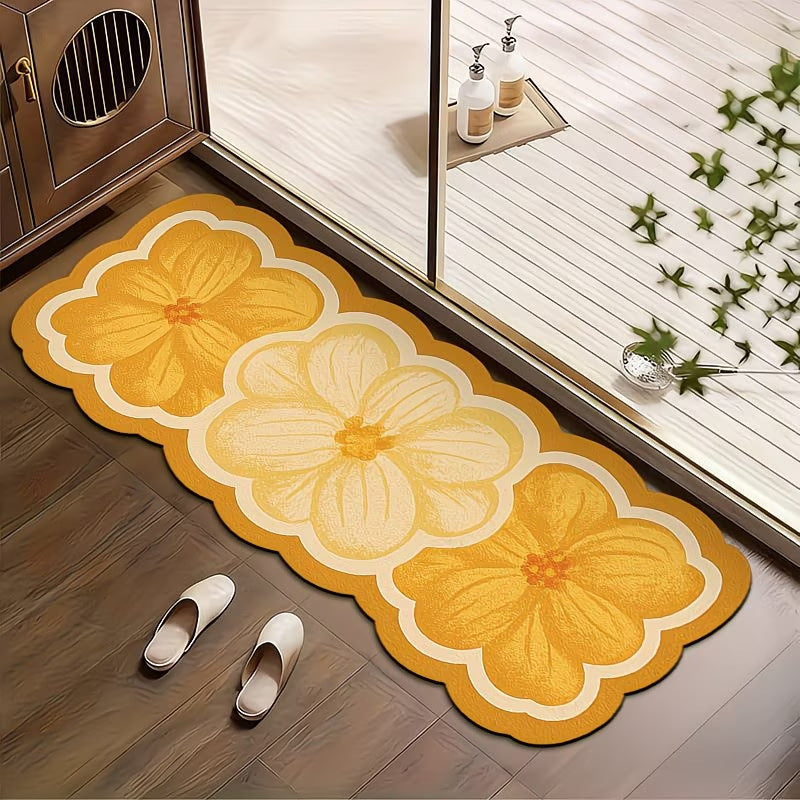 Dekorative Badematte mit floralen Mustern