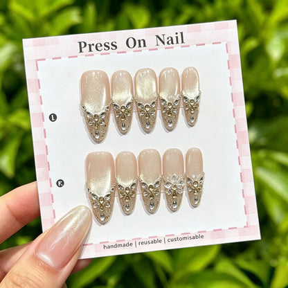 Anpassbare Glitter-Akzent Press-On Nägel