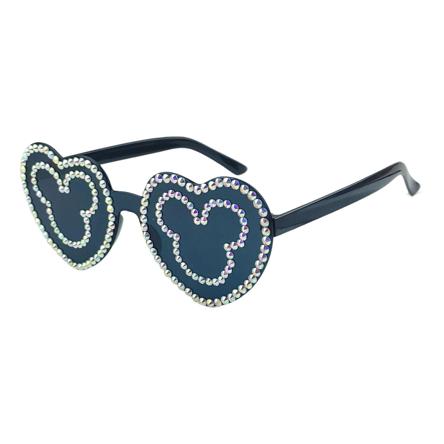 Damen Herzförmige Sonnenbrille mit funkelndem Strassmuster Brehn
